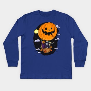 Pumpkin Hot Air Balloon Kids Long Sleeve T-Shirt